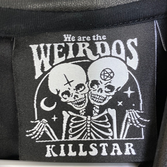 Killstar We Are the Weirdos FANG Black Velvet Moon Mini Dress - Picture 5 of 7